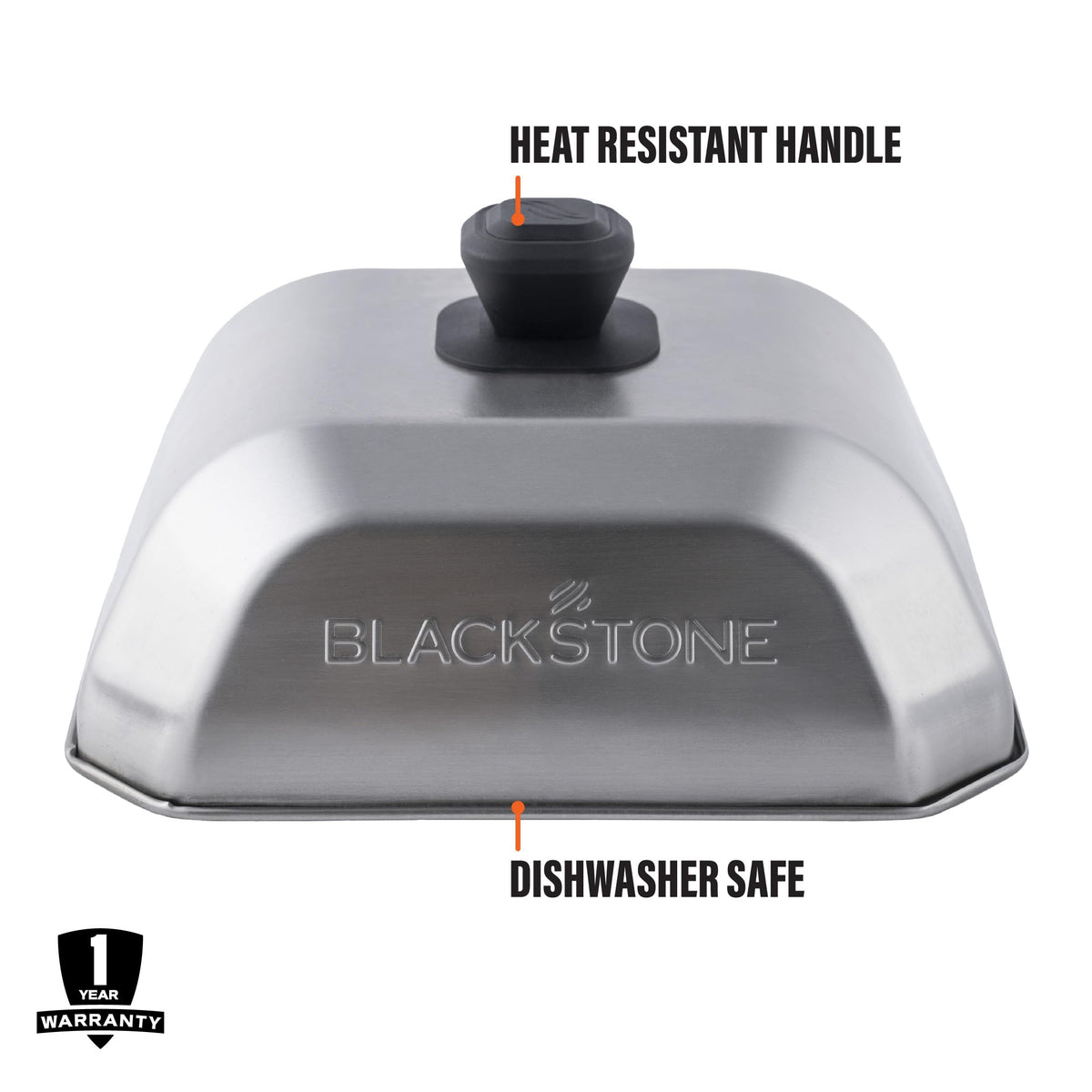 Blackstone 5555 basting cover on-griddle melts cheese evenly with cover.