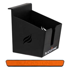 BLACKSTONE 5609 magnetic beverage holder attached to a griddle keeps drinks within easy reach.