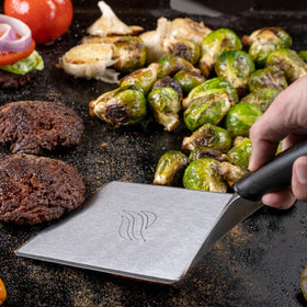 Blackstone hamburger griddle spatula wide blade lifting large pancakes with ease