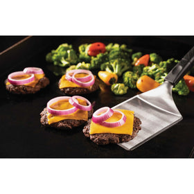 Blackstone hamburger press shapes even patties for uniform grilling results