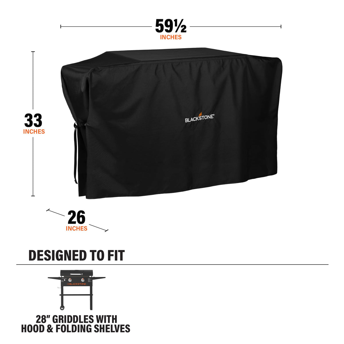 Blackstone heavy-duty 600D polyester cover for rugged outdoor protection.