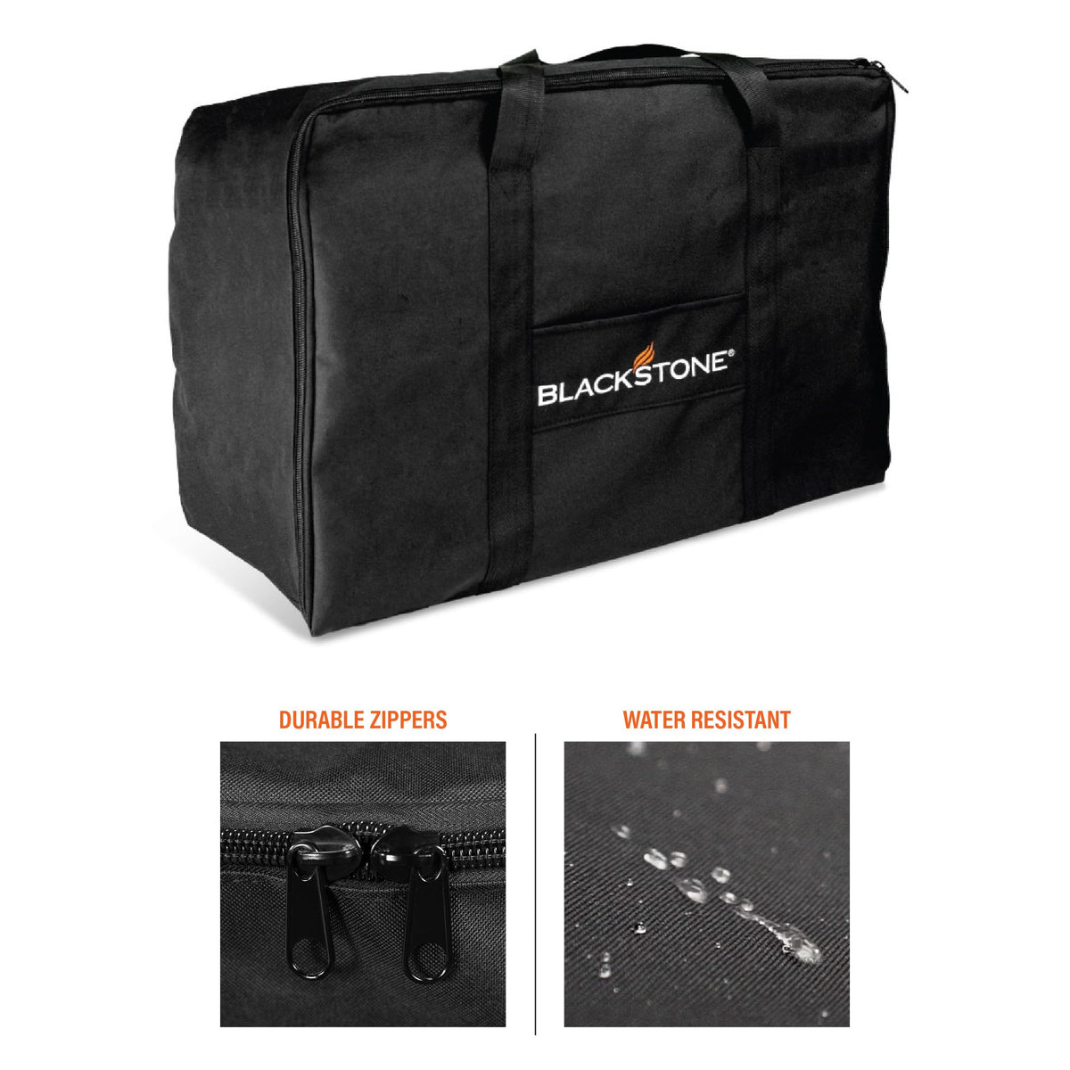 BLACKSTONE carry bag cinch straps provide secure fit for 17 and 22 inch griddles.