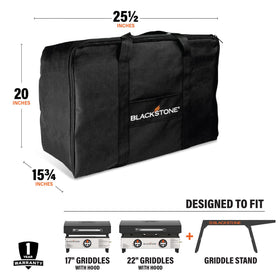 BLACKSTONE table top griddle carry bag texture highlights durable, weatherproof material for outdoor use.