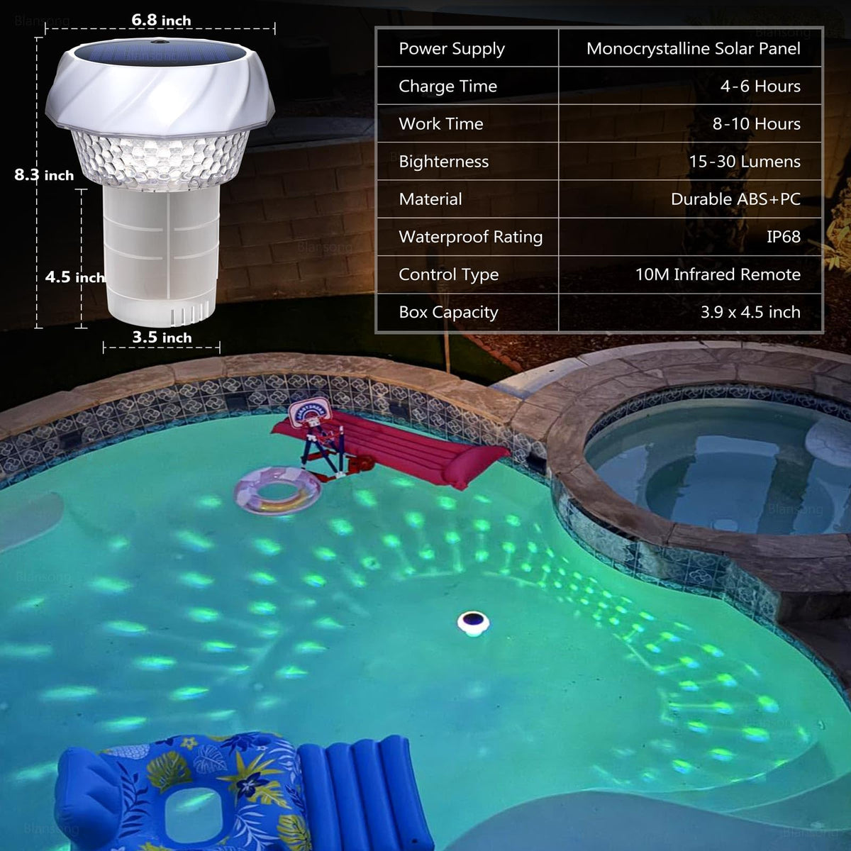 Blansong remote-control pool light for convenient, hands-free control