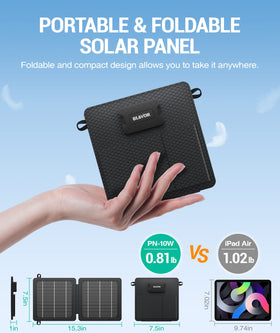 BLAVOR 10W solar panel open setup ready for outdoor charging.