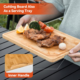 BLAZPATH bamboo cutting board juice catcher doubles as serving tray