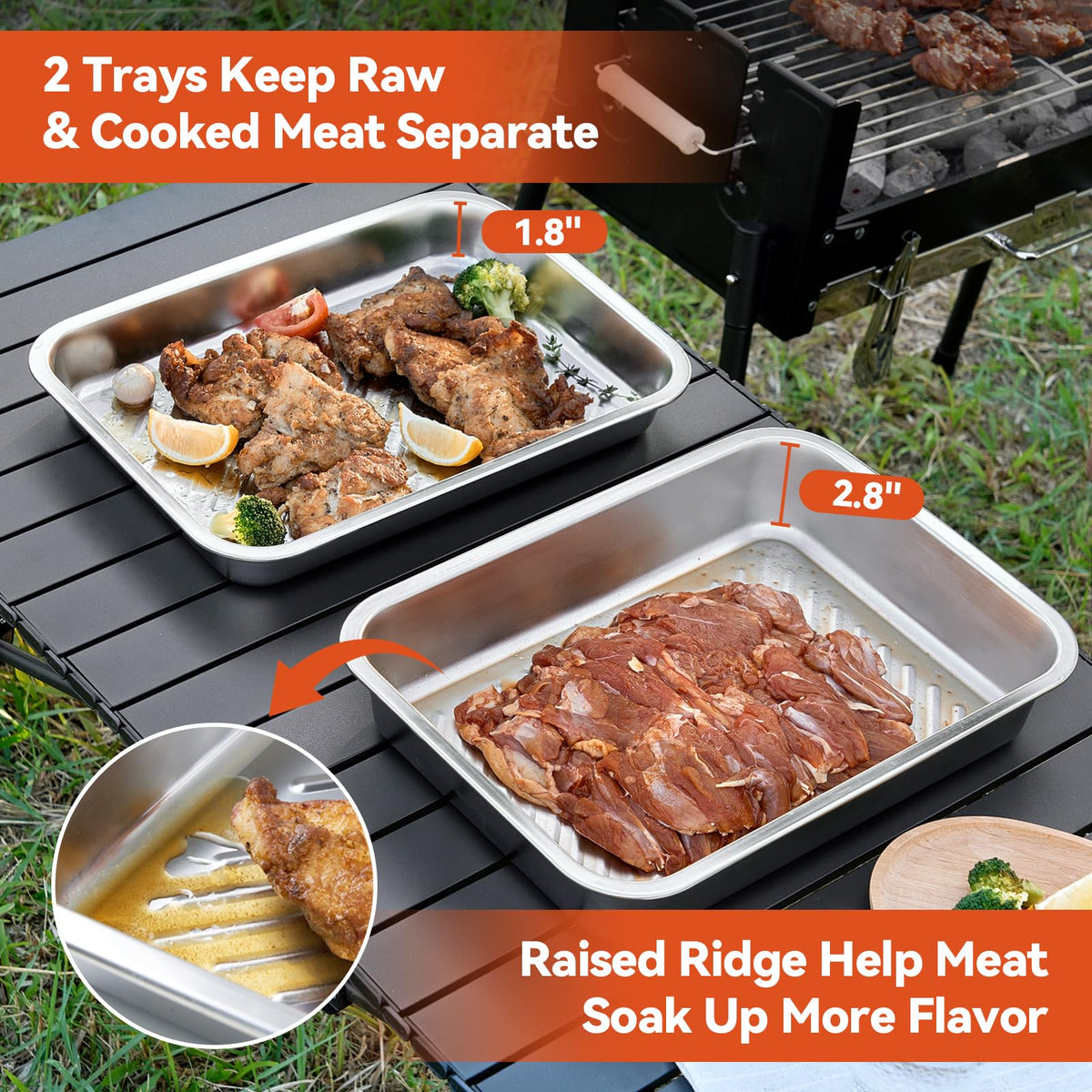 BLAZPATH grill prep tray serve platter ready for table presentation