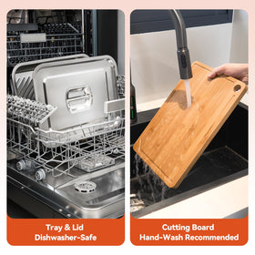 BLAZPATH stacked grill prep system for compact storage and transport