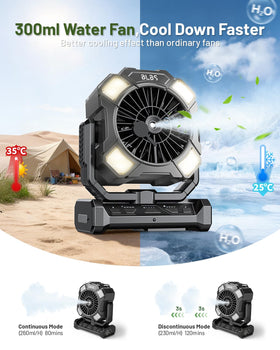 BLBS camping misting fan remote control enables easy adjustments