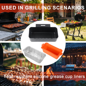 BLELEYLL easy-clean grease cup shows minimal maintenance during barbecues