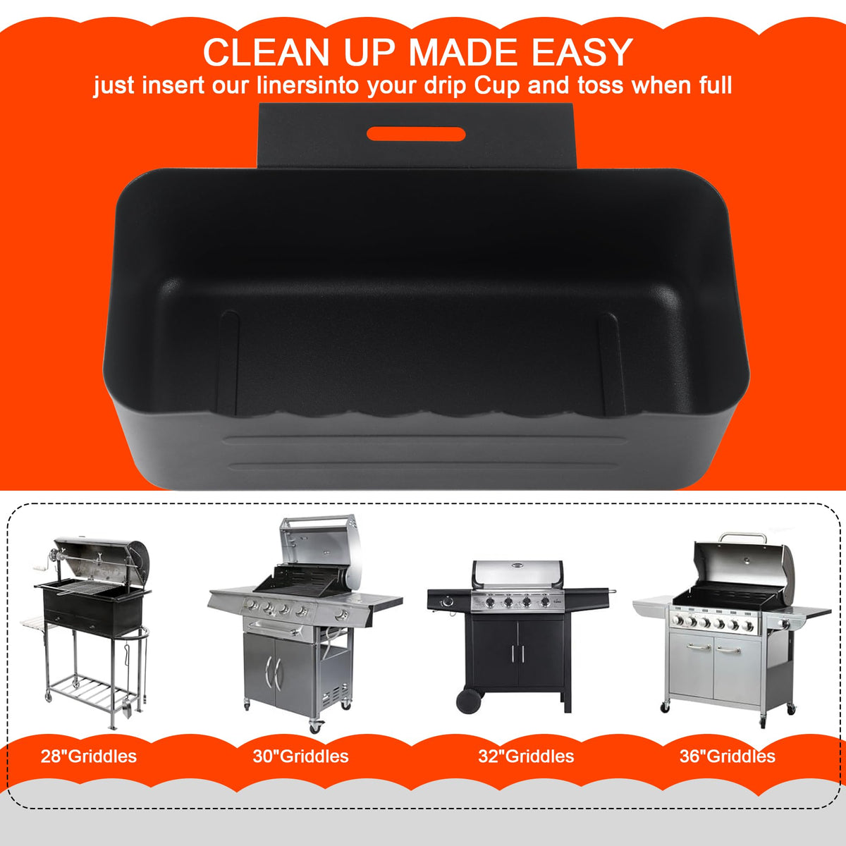 BLELEYLL grease cup liner holder emphasizes convenient liner changes after grilling