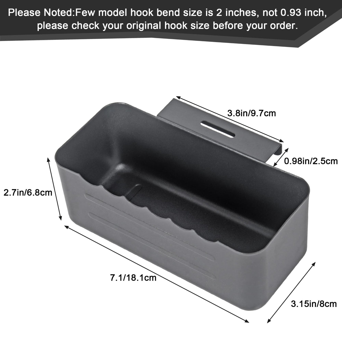 BLELEYLL grease trap 22in side view highlighting easy attachment to the griddle edge