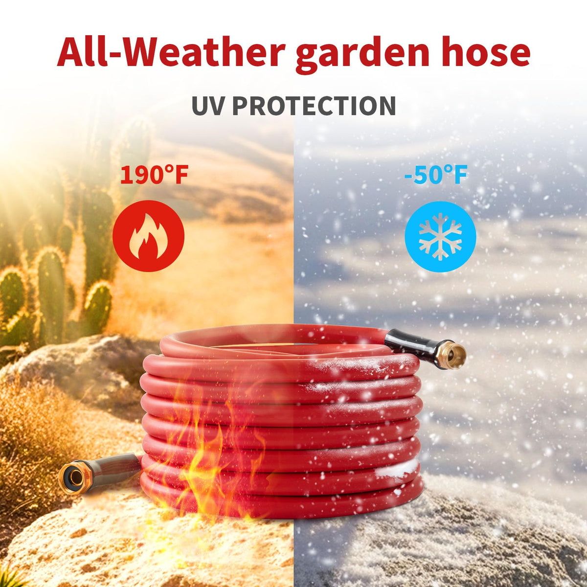 BLENDLITE hose with thermal jacket highlighting cold-weather flexibility.