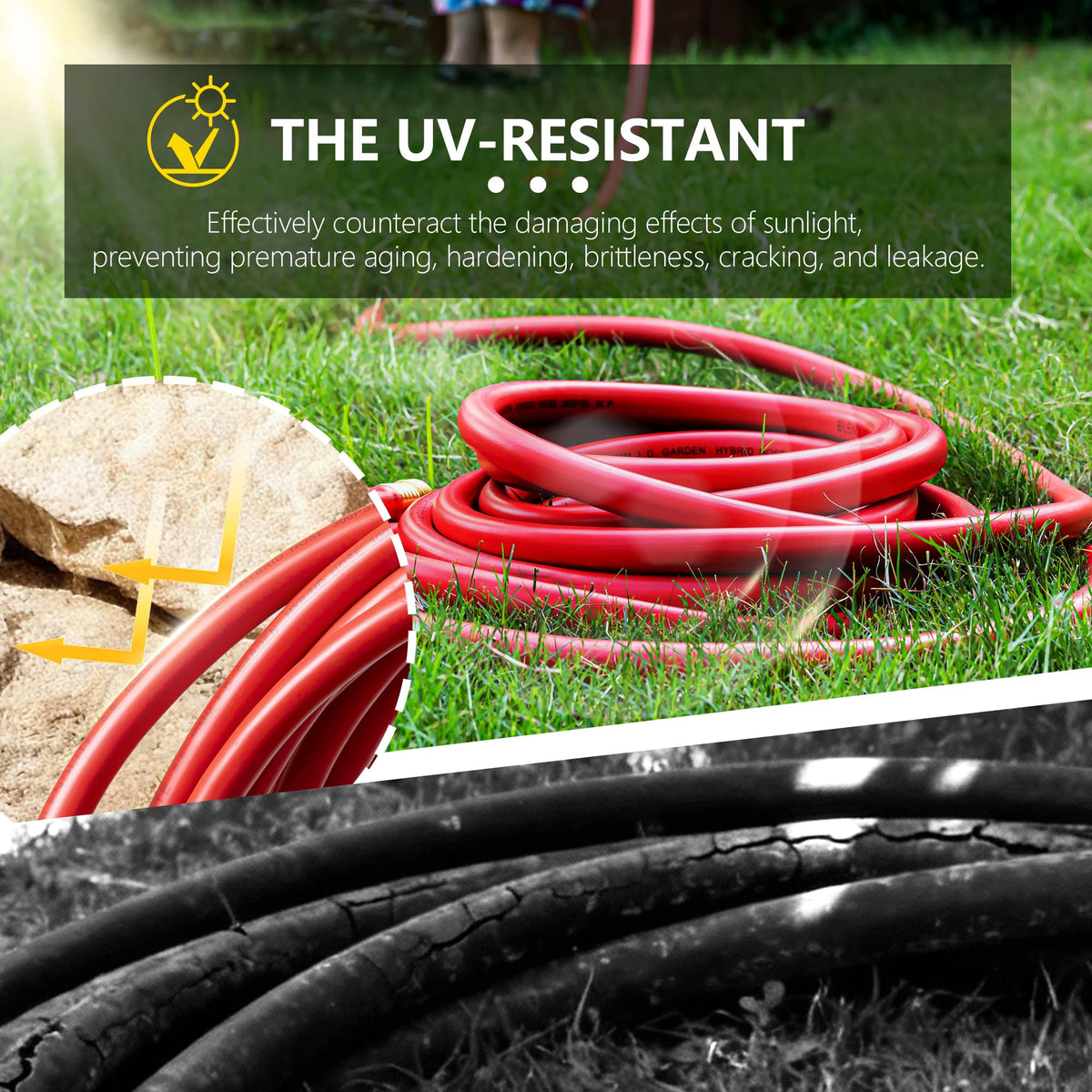 BLENDLITE kink protection spring guard guards against twists for smooth watering.
