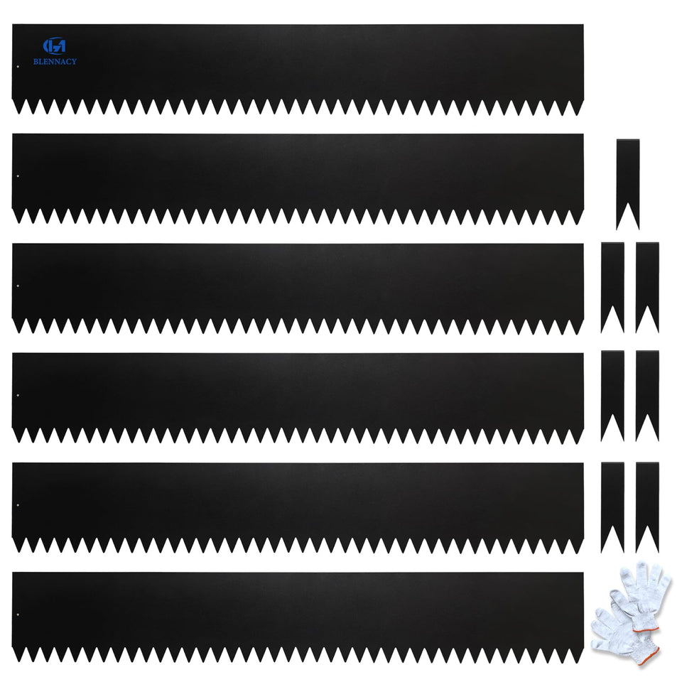 BLENNACY 6-pack metal edging set for clean lawn borders and defined garden beds.