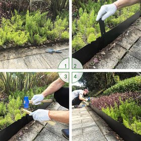 BLENNACY no-dig hammer install with gloves for quick edging setup