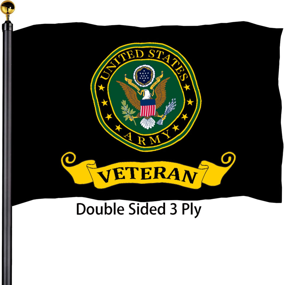 Bleshope army veteran crest flag 3x5 for outdoor display with durable build.