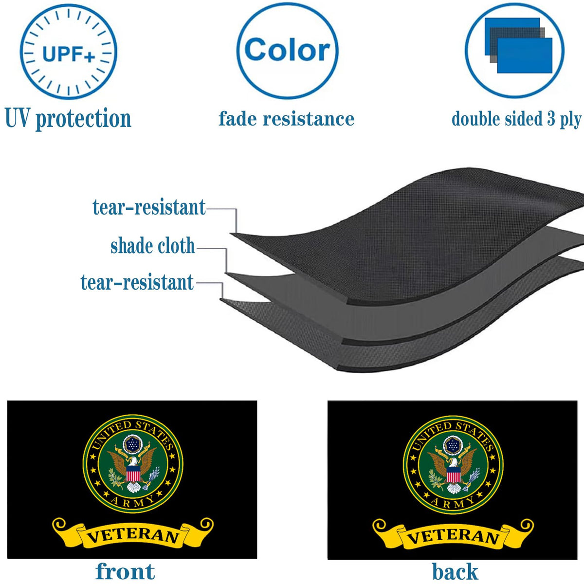Bleshope double-sided 3-ply flag offers clear visibility from multiple angles.