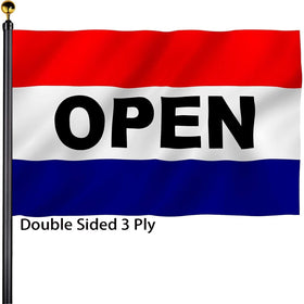 Bleshope Open Flags 3x5 Outdoor double-sided for high-visibility storefront signage.