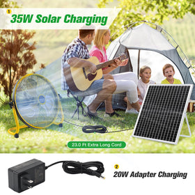 Blessny 35W monocrystalline solar panel powering outdoor charging