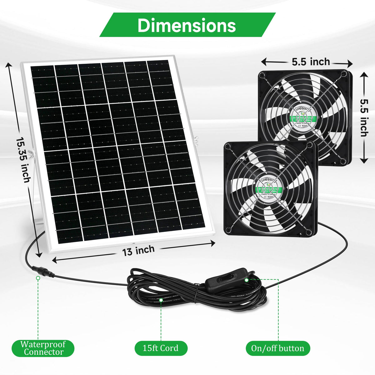 Blessny 5.5-inch fans deliver up to 3500 RPM for strong air movement.