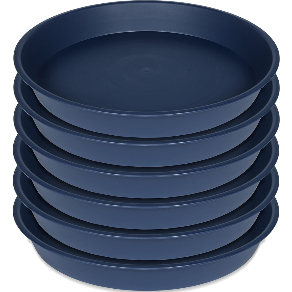 Bleuhome 12 inch blue plant saucer top view catches overflow to protect furniture