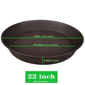 Bleuhome 22 inch saucer side view shows deep tray for overflow.