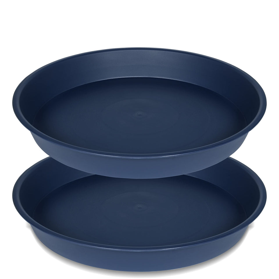 Bleuhome 12-inch blue bird bath bowl in garden attracts birds