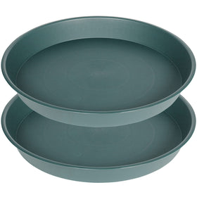 Bleuhome 12-inch green bird bath bowl, side view, attracts garden birds.