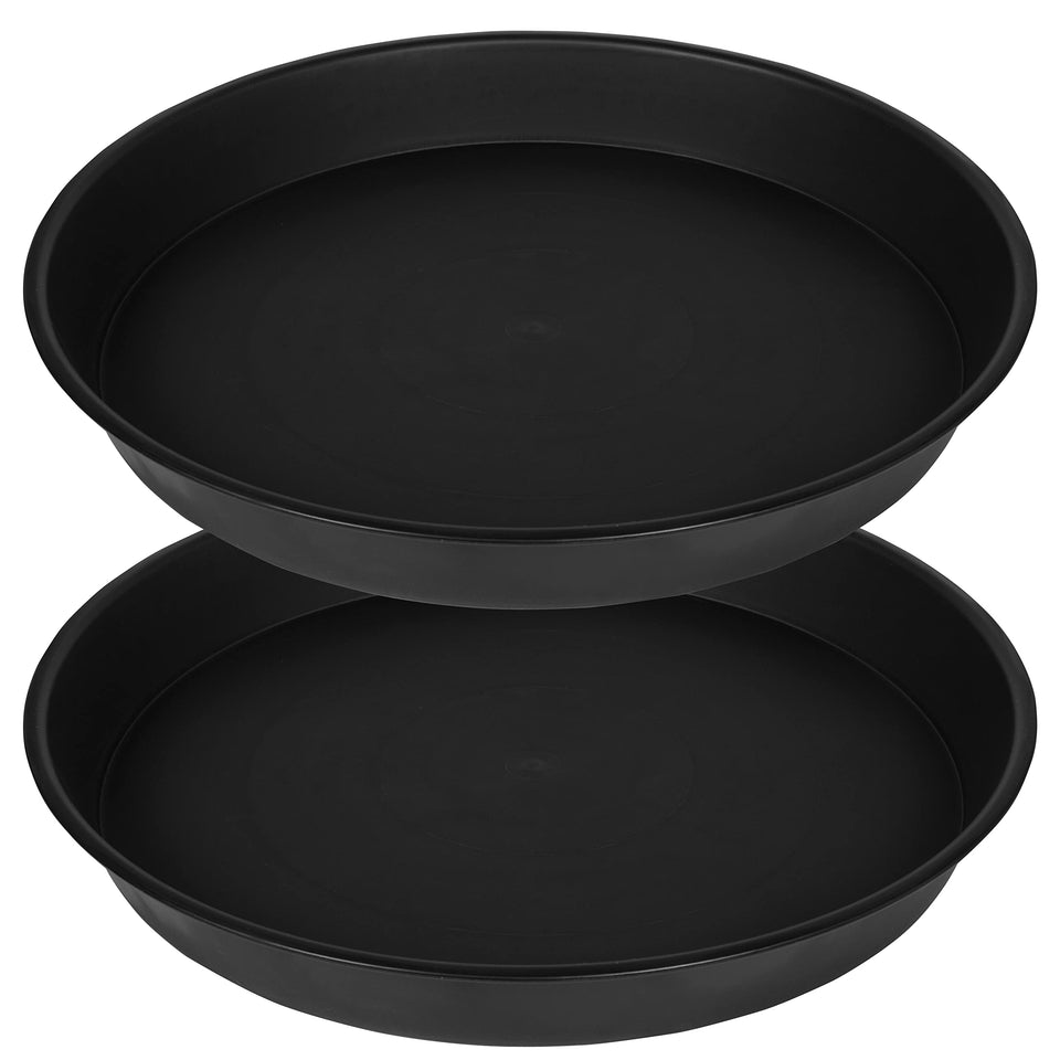 Bleuhome 12-inch black bird bath bowl, 2-pack, outdoor garden water feature.