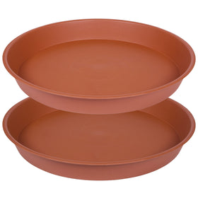 Bleuhome 14-inch terracotta bird bath bowl in garden inviting birds to bathe
