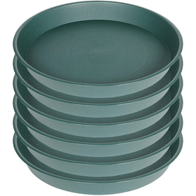 Bleuhome 8-inch green bird bath bowl front view, durable outdoor water dish for birds.