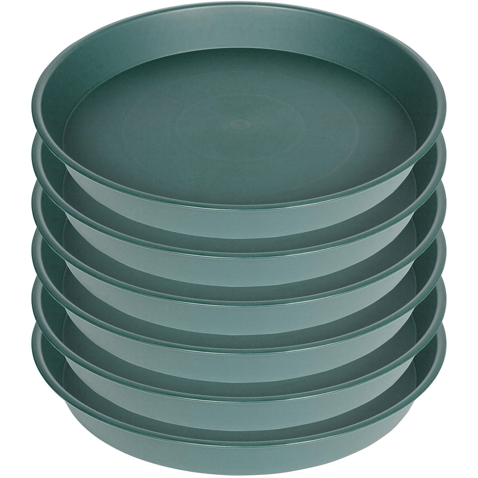 Bleuhome 8-inch green bird bath bowl front view, durable outdoor water dish for birds.