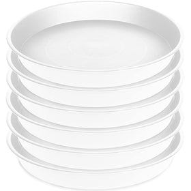 Bleuhome 6-inch plant saucer top view, creamy white tray catching drips