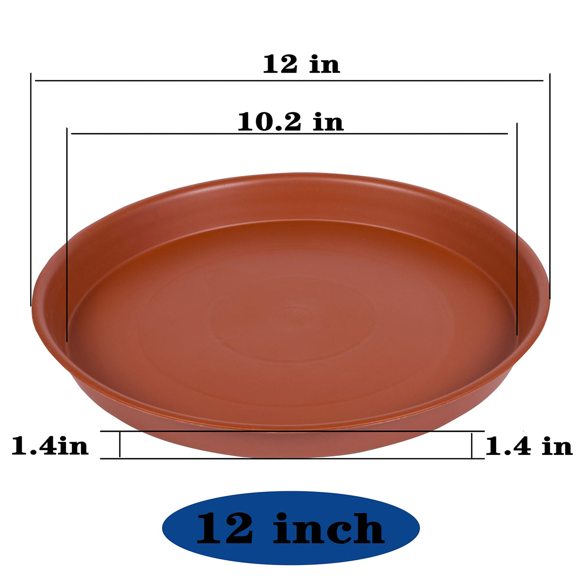 Bleuhome plant saucer bottom view shows sturdy rim and depth for overflow collection.