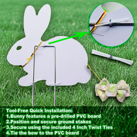 Blevla Easter Bunny yard sign 12-4x12-7 in, colorful, weather-resistant garden decor.