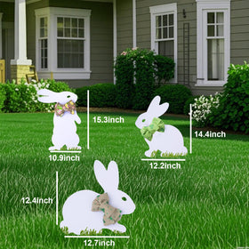 Blevla Easter Bunny yard sign 14-4x12-2 in, easy stake setup for lawns.