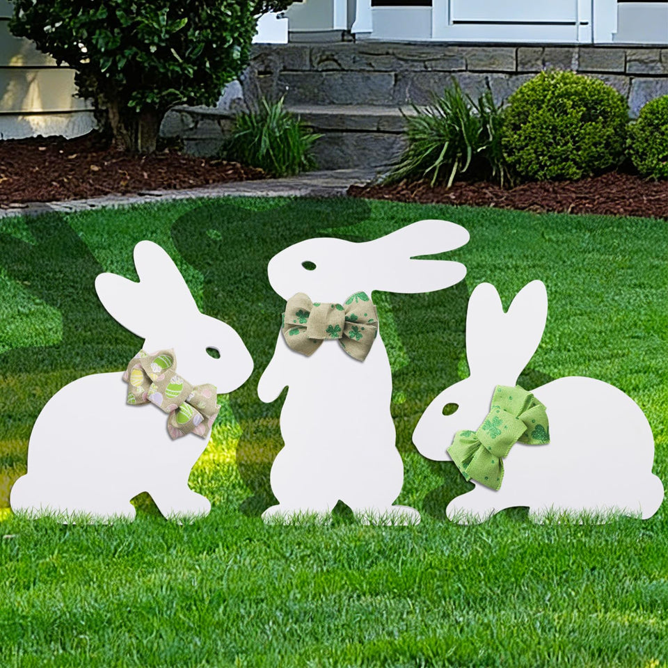 Blevla Easter Bunny yard sign 15-3x10-9 in, weatherproof decor for outdoor spaces.