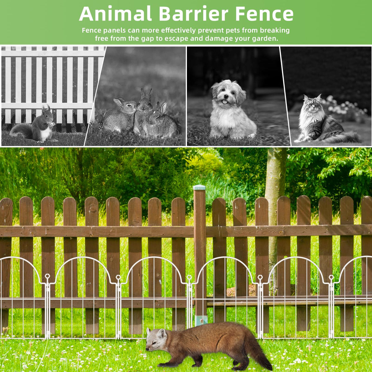 Blingluck patio border fence adds decorative separation.