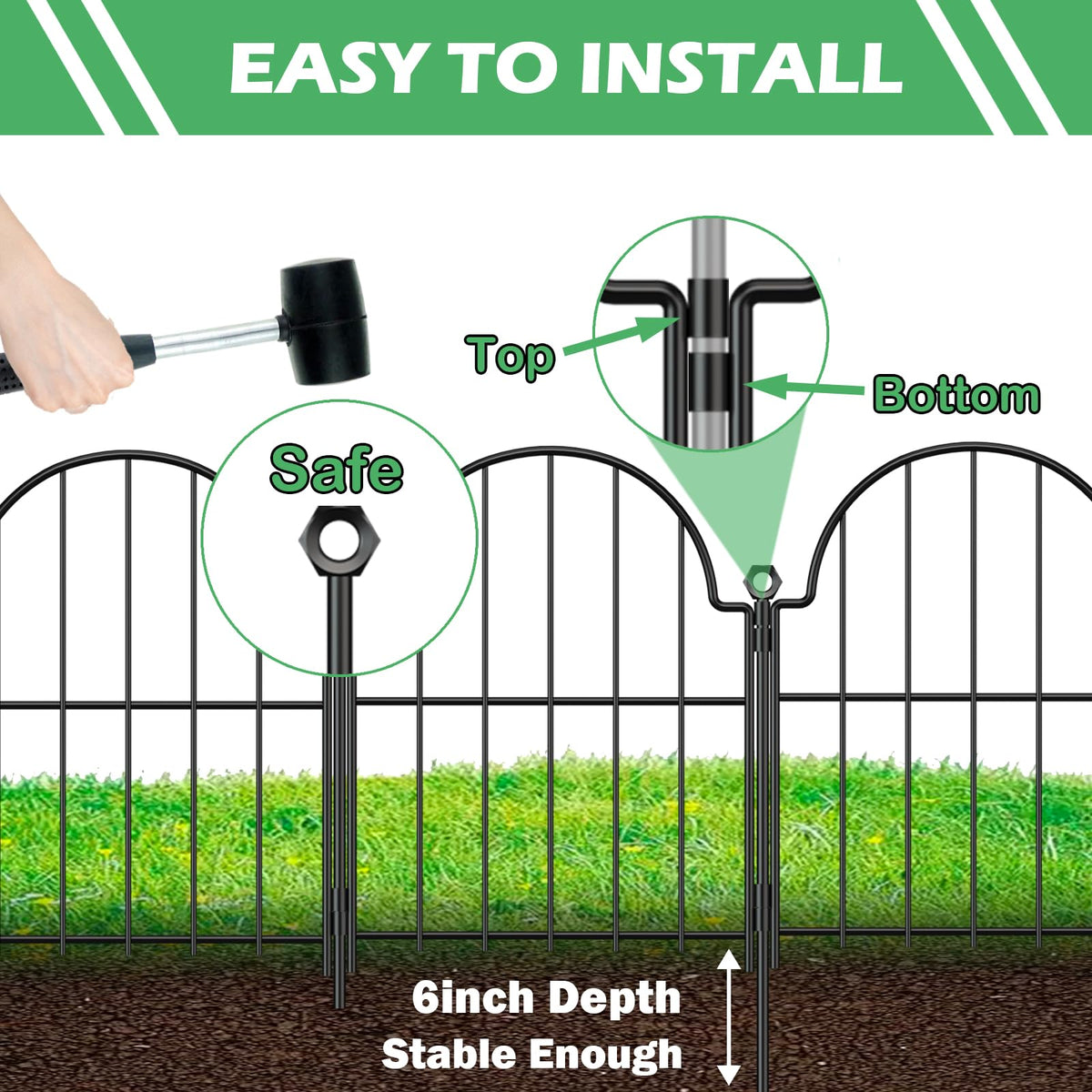 Blingluck fence with 1.9 inch gaps enables controlled access around beds.