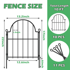 Blingluck fence spans about 11 ft for garden borders and patio perimeters.