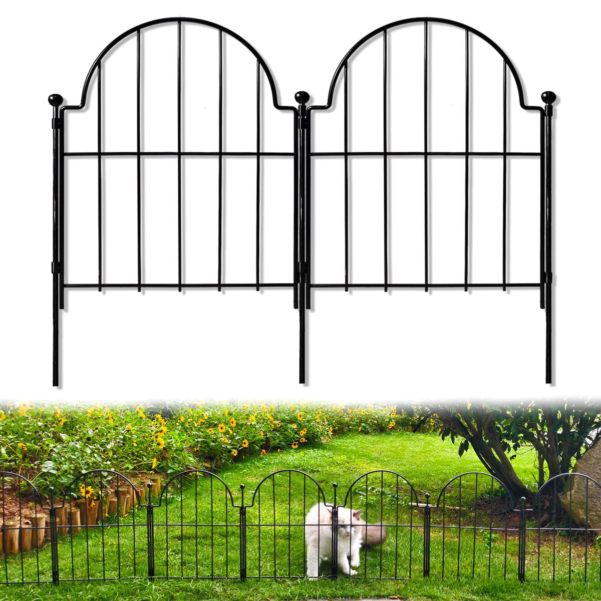 Blingluck garden fence arch 22in height provides a decorative yard border.