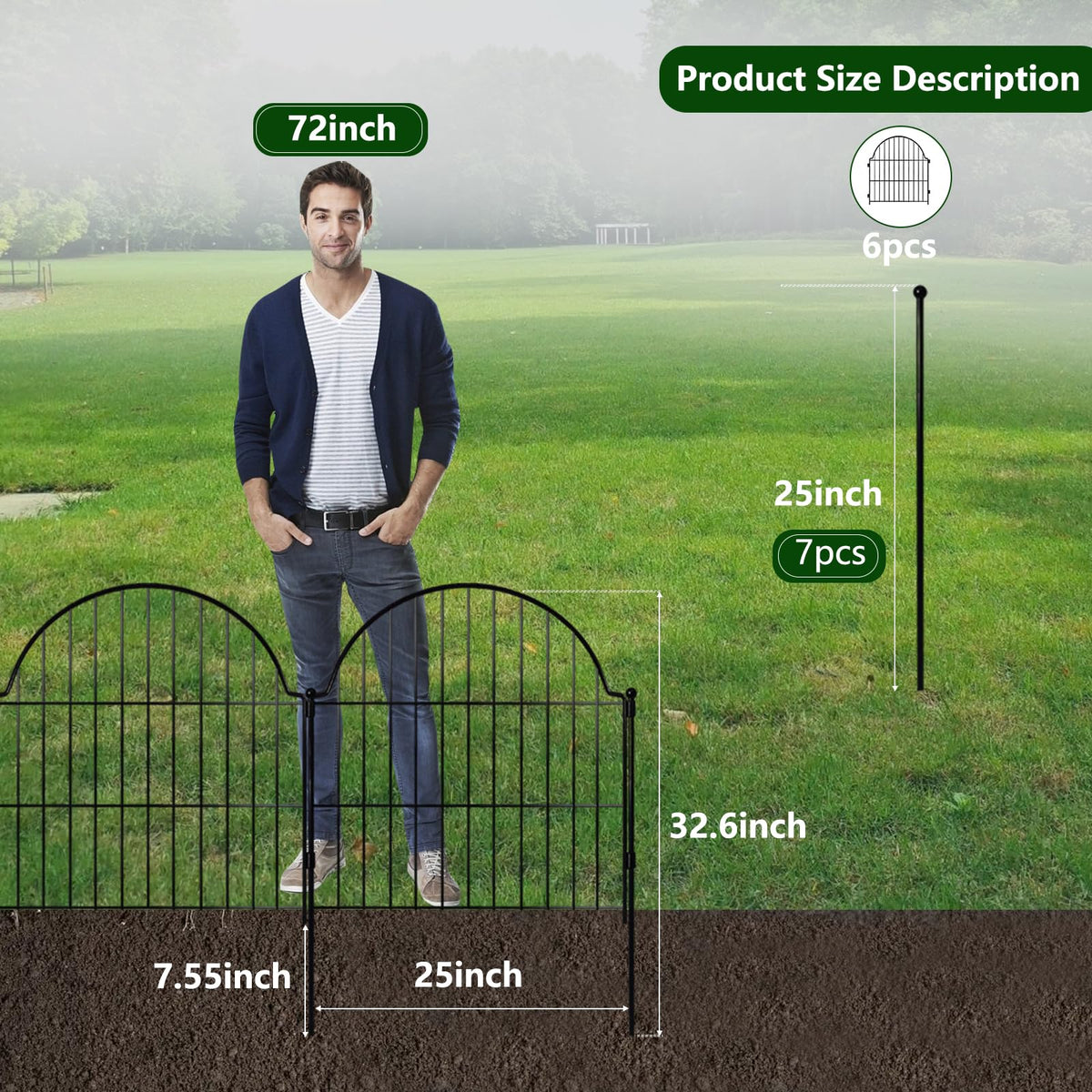 Blingluck rustproof outdoor fence protects flower beds from rabbits and wildlife.