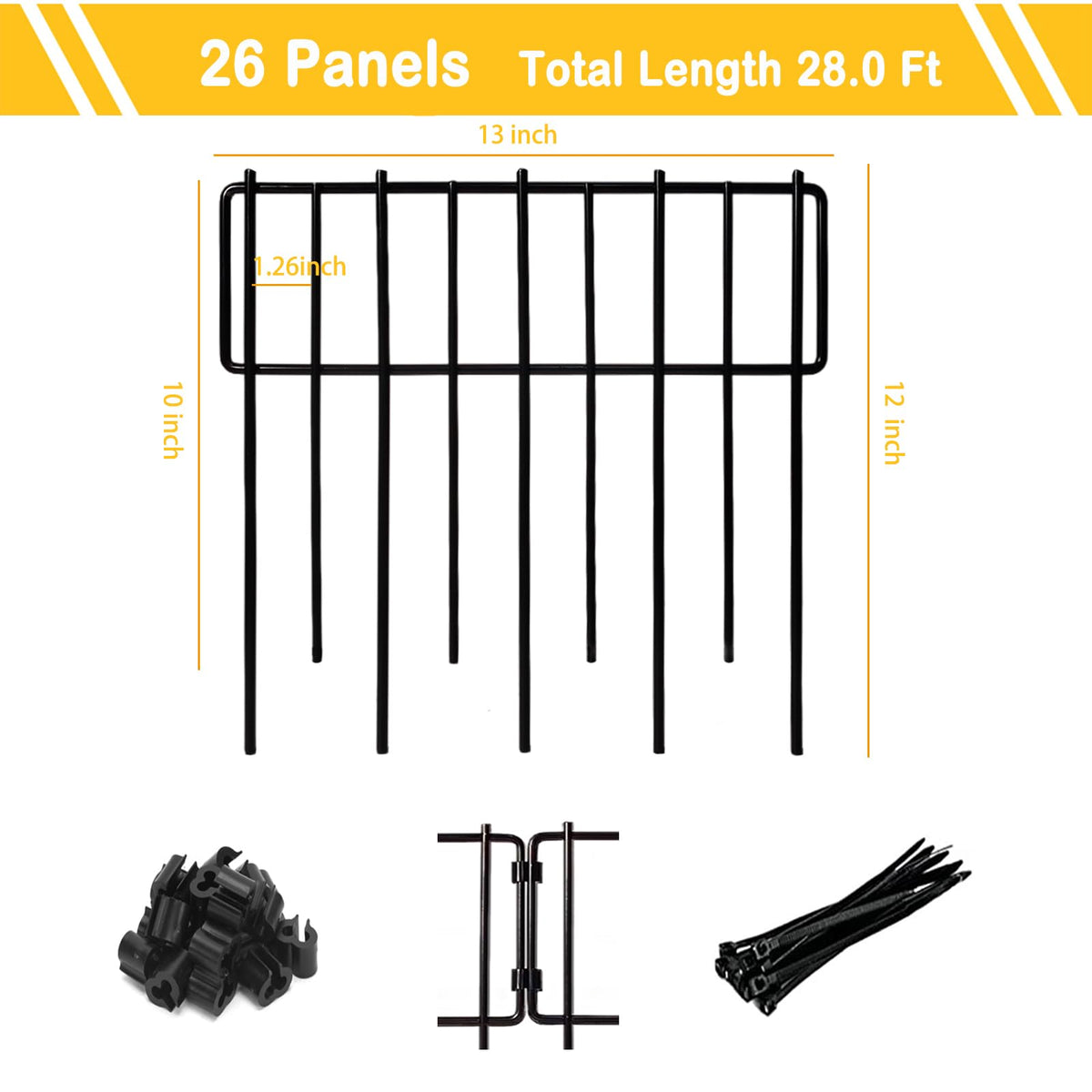 Rustproof metal wire fence offers durable, weather-resistant garden protection.