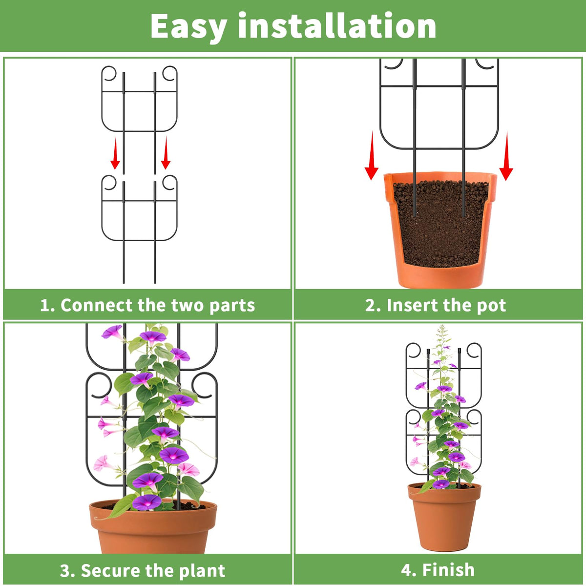 Blingluck rustproof coating on trellis provides durable support