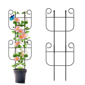 Blingluck two-pack trellis top-connection close-up showing easy assembly for climbing plants