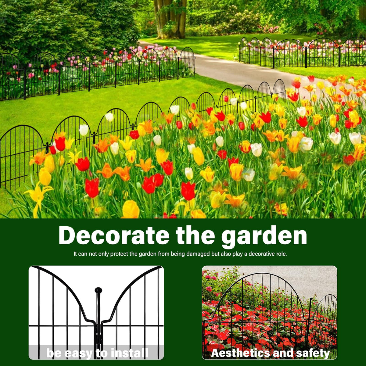 Blingluck weatherproof yard fence withstands wind and sun for long-lasting use.