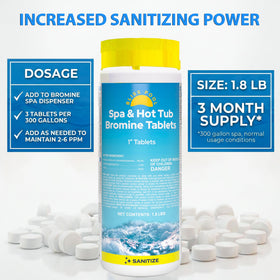 Bliss Spa bromine tabs in a floater delivering consistent sanitization.