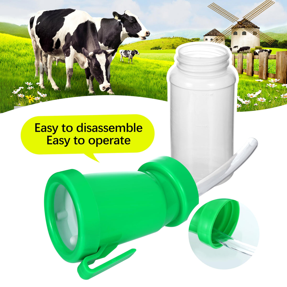 Blisstime Teat Dip Cup green two-chamber design keeps dip and disposal separate