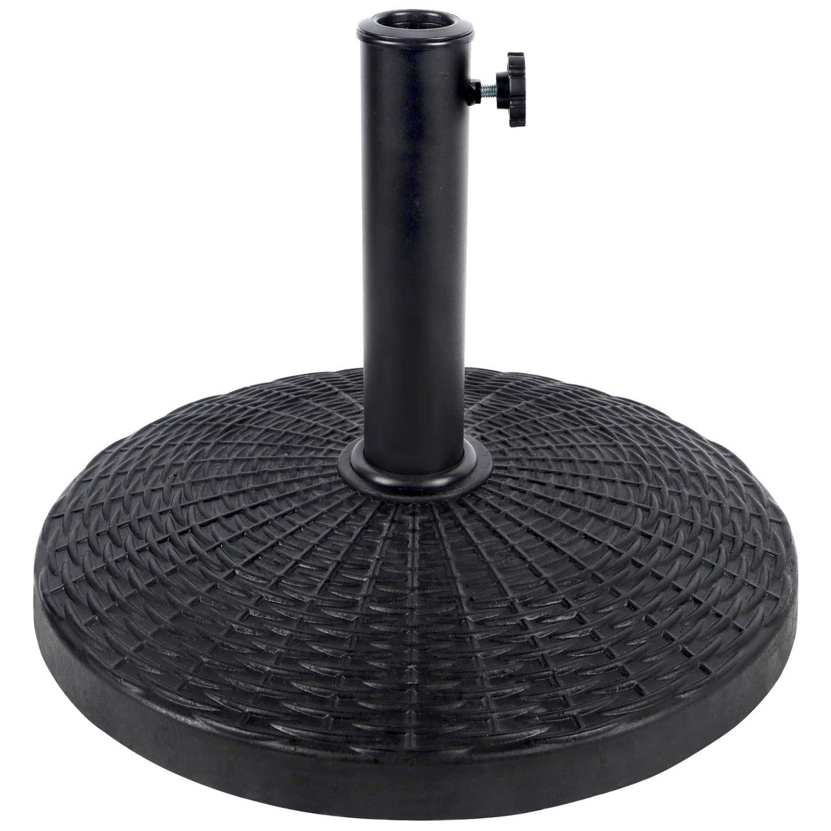 Blissun 22 lbs heavy duty umbrella base stand for stable outdoor seating areas.